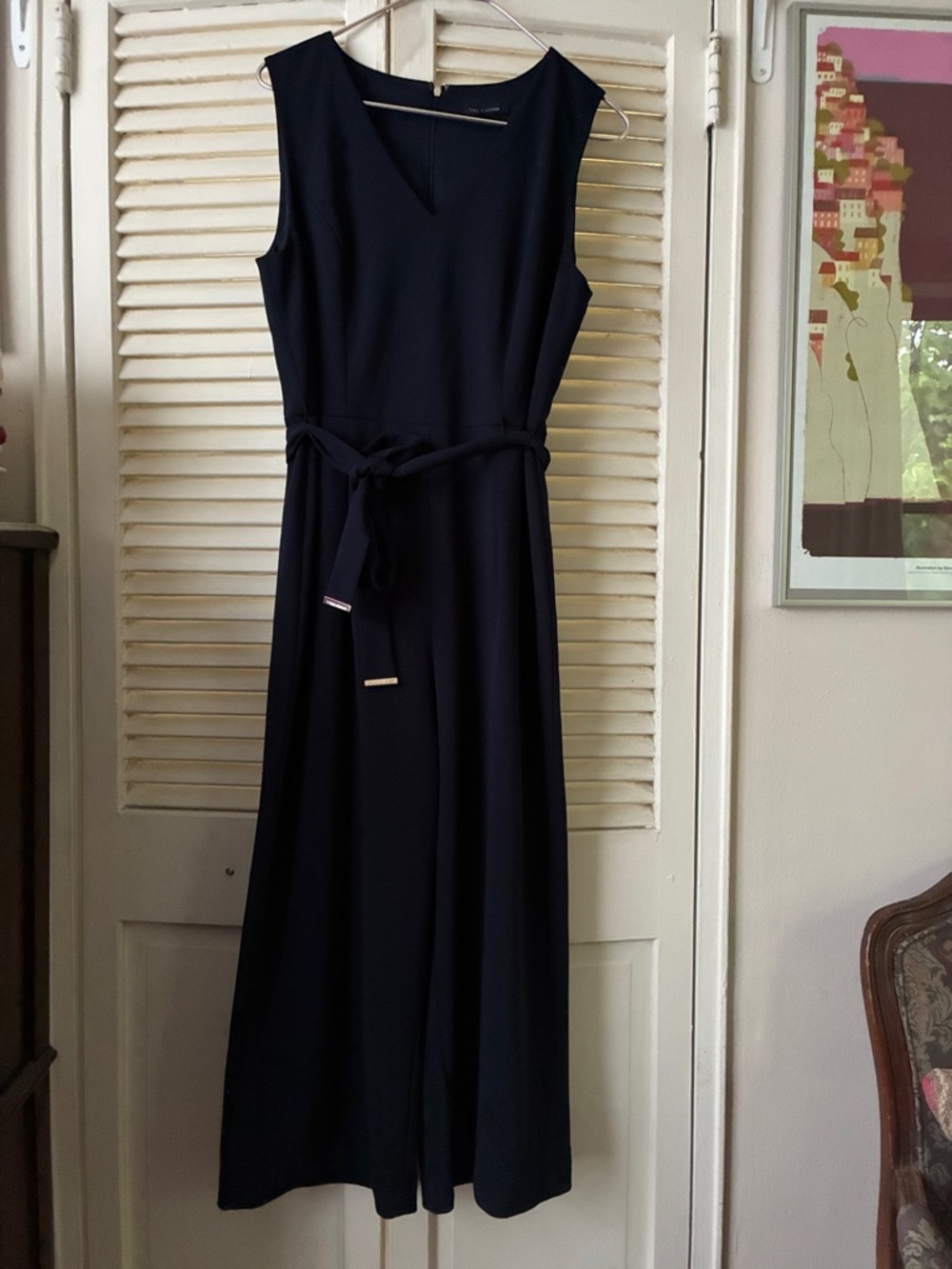 Tommy Hilfiger Navy Belted Jumpsuit